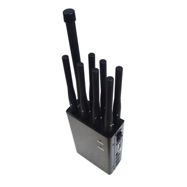 portable gsm 4g jammer with 8 antennas blocks gps wifi 4 signals